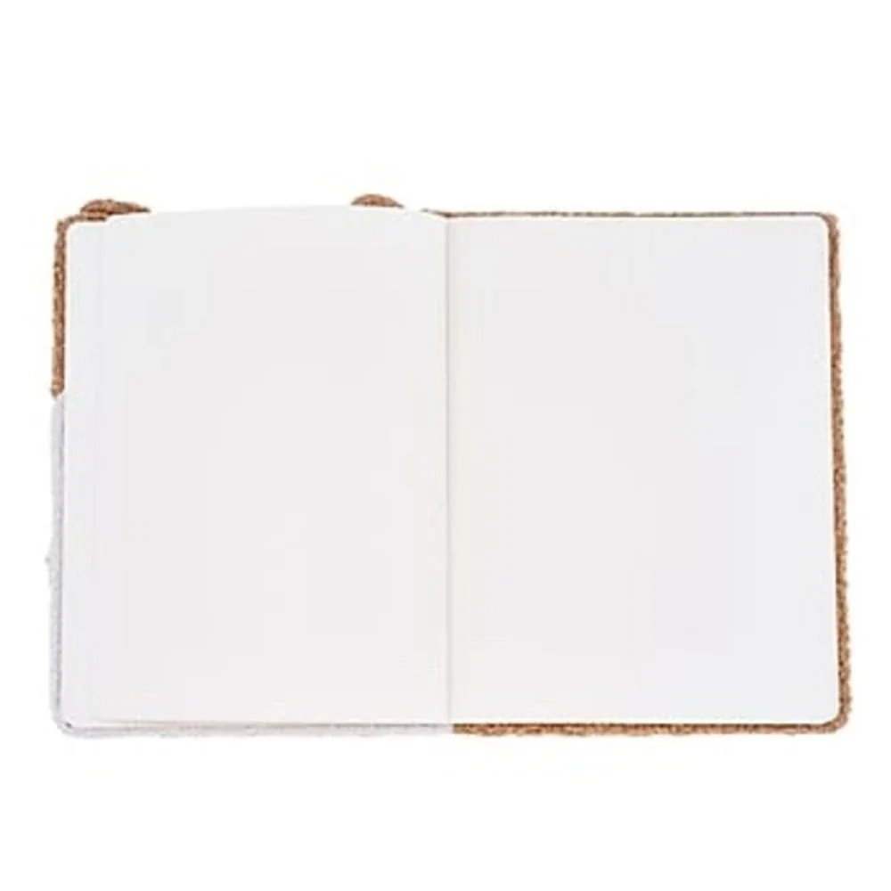 Large Furry Sketchbook Plush Cat Journal Fuzzy Notebook Tan White Floral NWT